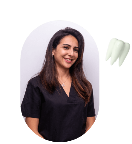 Dr. HARTI Meriem — Portrait professionnel, chirurgien-dentiste au Centre Dentaire Founty Agadir