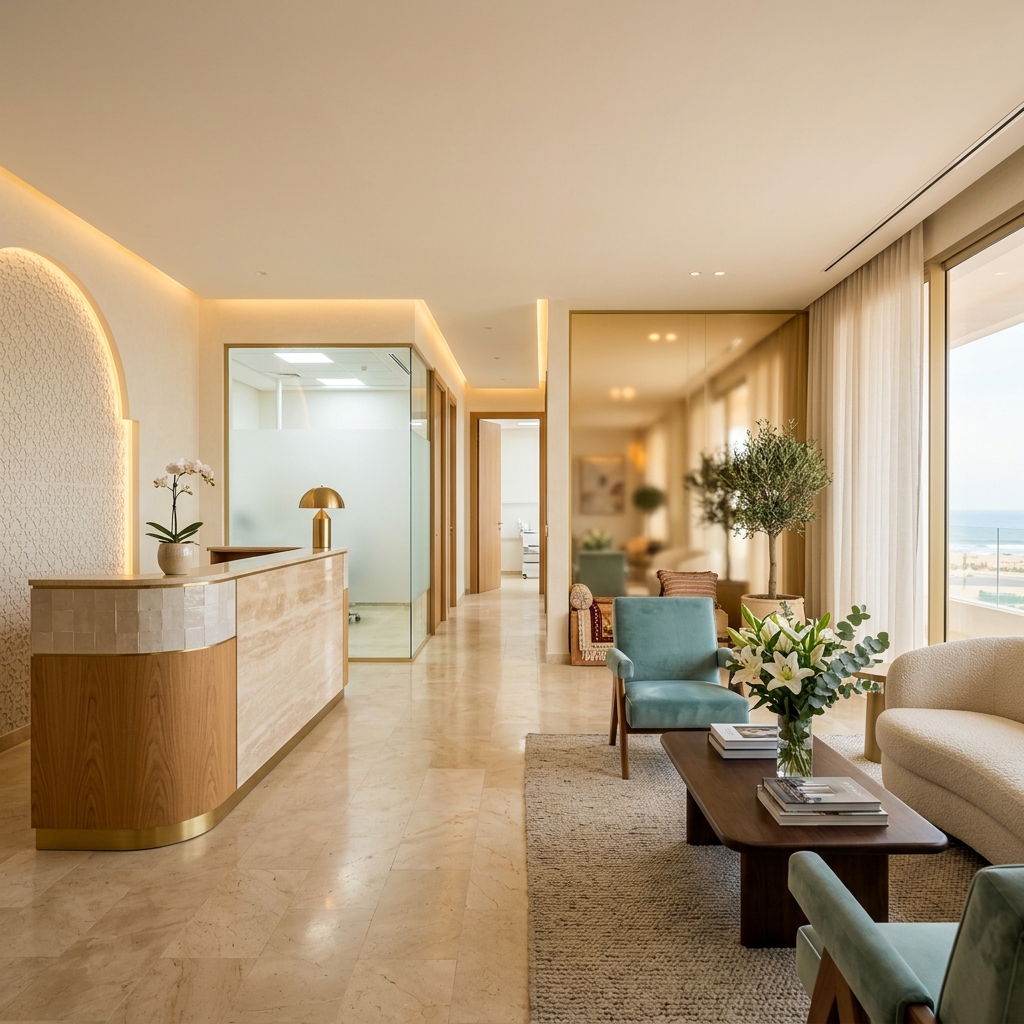 Intérieur moderne du Centre Dentaire Founty à Agadir